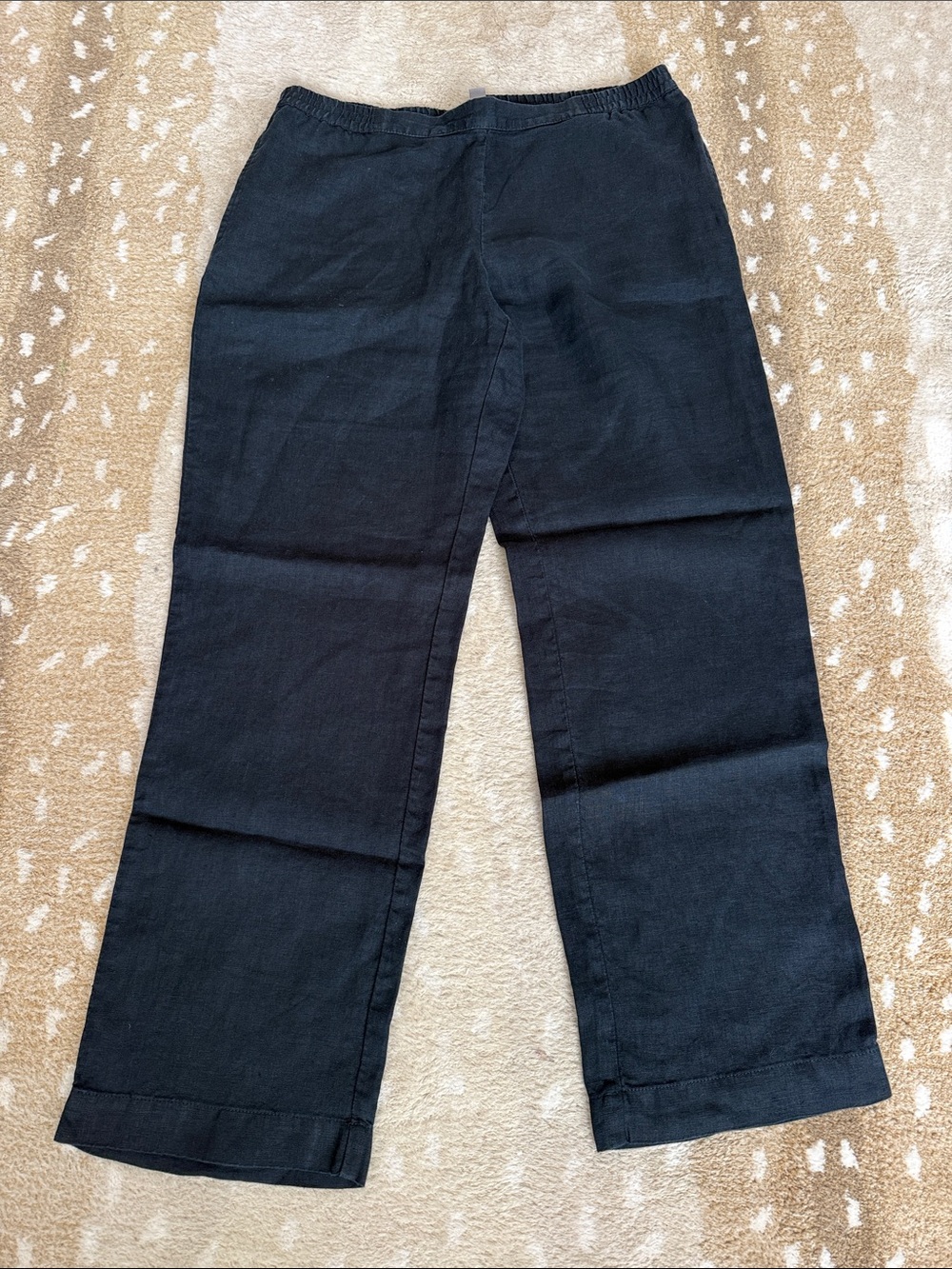 J. Jill 100% Linen Black Straight-Leg Chinos Pants Everyday Casual Women’s Sz M